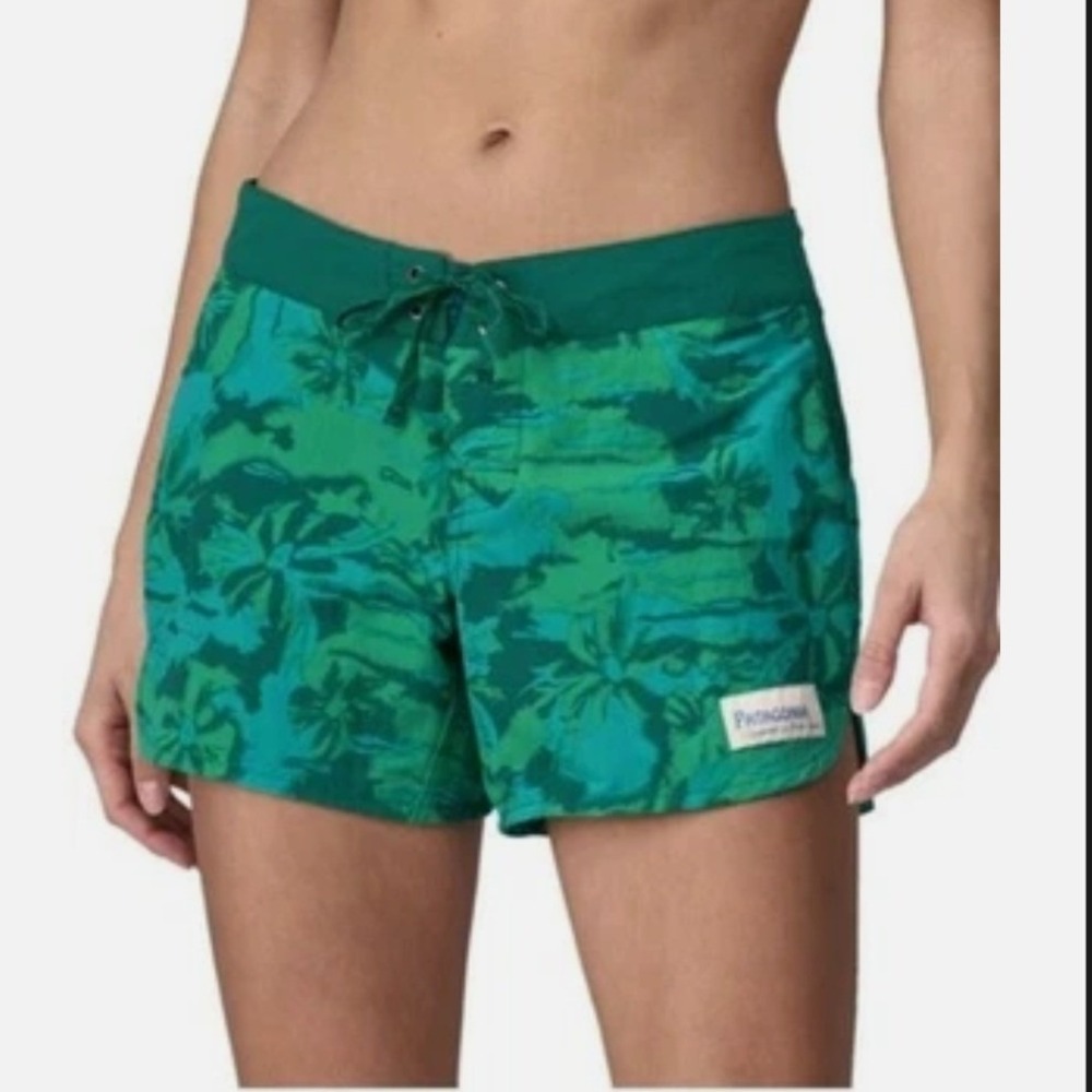 Patagonia Wavefarer Boardshorts Womens Sz 14 Legend Coastal Teal Green Tropical